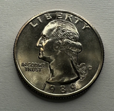 1989-D Uncirculated Washington Quarter 25cent Coin from US Mint Set Cover
