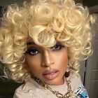 Short Blonde Wigs Light Blonde Cosplay Party Wigs for Women Loose Curly Wave Wig