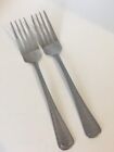 Pfaltzgraff Stainless Satin Outlined Bead Band  2 SALAD FORKS 7'