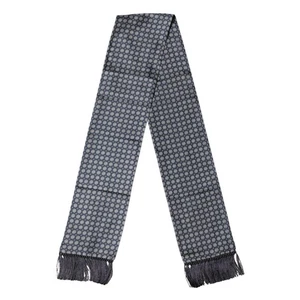 DOLCE & GABBANA Scarf Blue Patterned Fringes Neck Foulard 138cm x 15.5cm 450usd - Picture 1 of 5