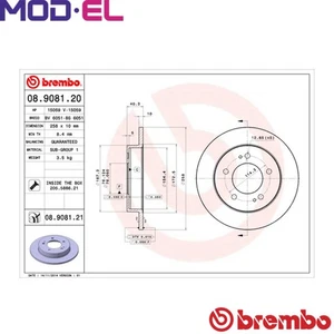 2x BRAKE DISC 08.9081.21 FOR KIA VENGA HYUNDAI ix20 D4FB 1.6L D4FC/G4FA 1.4L - Picture 1 of 9