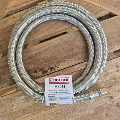 Conector para máquina de hielo de acero inoxidable para electrodoméstico certificado - 5 pies Foto 1 de 4