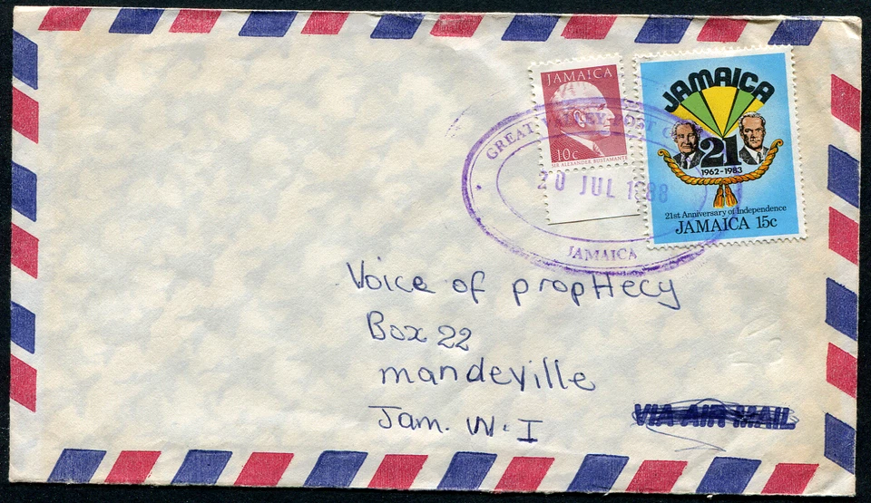 JAMAICA (25939): GREAT VALLEY TRD postmark/cancel/cover Foto 1 de 1