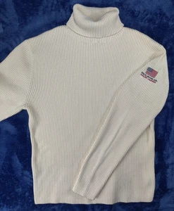 VTG Ralph Lauren Polo Jeans Co Ribbed Turtleneck Sweater Womans XL Cream - Picture 1 of 9