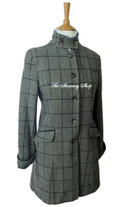 LADIES OXFORD BLUE GREEN TWEED 3/4 LENGTH COAT SIZE 10-12 - Picture 1 of 4