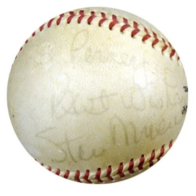 Stan Musial Auto Official NL Giles Baseball St. Louis Cardinals To Percey PSA - Image 1 of 4