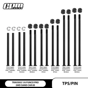 GPM Carbon Steel Completed F&R Suspension Pins TRAXXAS 1/6 Funco Pro Sand Car 8S - Picture 1 of 2