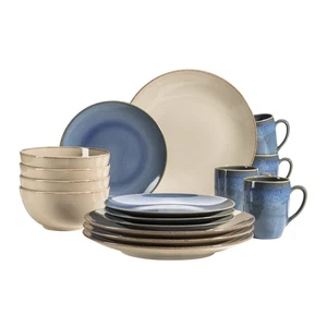 Mäser 931872 Kombiservice Ossia für 4 Personen, Steinzeug, sand/hellblau (1 Set, - Bild 1 von 5