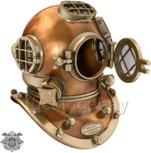 Antiguo casco de buceo de latón cobre Mark V de la Marina de los Estados Unidos de colección federal mar Na - Imagen 1 de 5
