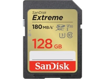 SanDisk Extreme SDXC UHS-I Card 180MBs/ 128GB  (SDSDXVA-128G-GNCIN) - Image 1 of 4