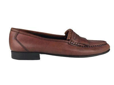 Florsheim Para Hombres Cuero Marrón Puntera Almendra Sin Cordones Mocasín Clásico Talla US 8D Foto 1 de 4