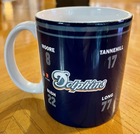 Vintage MIAMI DOLPHINS NFL Football Coffee Mug Cup Officially Licensed 11oz Cover