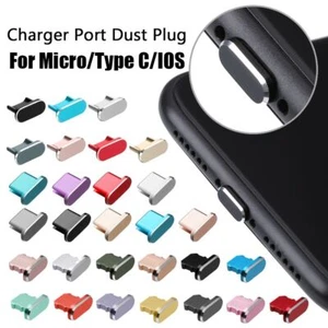 Anti Dust Metal Plug Charging Port Cap For iP 13 Pro Max Samsung Galaxy S22 - Zdjęcie 1 z 36