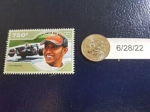 Lewis Hamilton Race Car Driver 2014 Republique De Niger Perforated Stamp - Picture 1 of 1