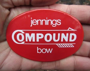 Vtg JENNINGS Belt Buckle BOW Hunting Archery Bowhunting RARE VG+ - Picture 1 of 4