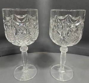 Set Of 2 Vintage Nachtmann German Crystal Wine Glasses Water Goblets - Picture 1 of 5