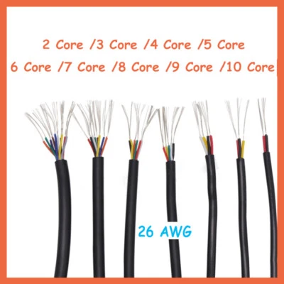 26 AWG Multi Core PVC Cable 2/3/4/5/6/7/8/9/10 Core Signal Flexible Copper Wire - Image 1 of 4