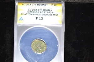 Roman Empire: Tetricus I, AD 271-274, AE Antoninianus- ANACS F-12 - Picture 1 of 5