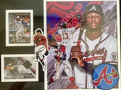 MLB BRAVES RONALD ACUNA JR., PATCH, RELIC, STICKER, 8x10 PICTURE, 11x14 MAT ⚾️ - Image 1 of 4
