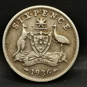 6 PENCE ARGENT 1936 GEORGE V AUSTRALIE / AUSTRALIA / SILVER - Picture 1 of 2