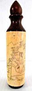 CHINESISCHE "EROTISCHE SCHNUPFTABAKFLASCHE" ~ **VINTAGE / HANDARBEIT AUS KNOCHEN & HOLZ** #1 - Bild 1 von 15