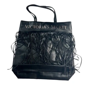 Victoria Secret black fringe bag/tote - Picture 1 of 6