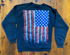 Vintage Wild Oats Men's Xl American Flag Usa Crew Neck Sweatshirt 1990