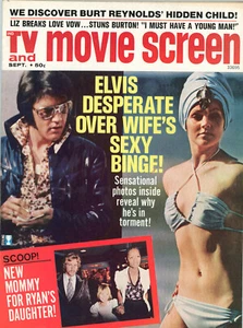 September 1973 TV and Movie Screen Magazine Elvis and Ryan O'Neal Cover - Imagen 1 de 2