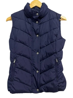Chaleco Gap Puffer Mujer Pequeño Azul Marino Invierno Calor Exterior Edición Acolchado SIN CAPUCHA Foto 1 de 4