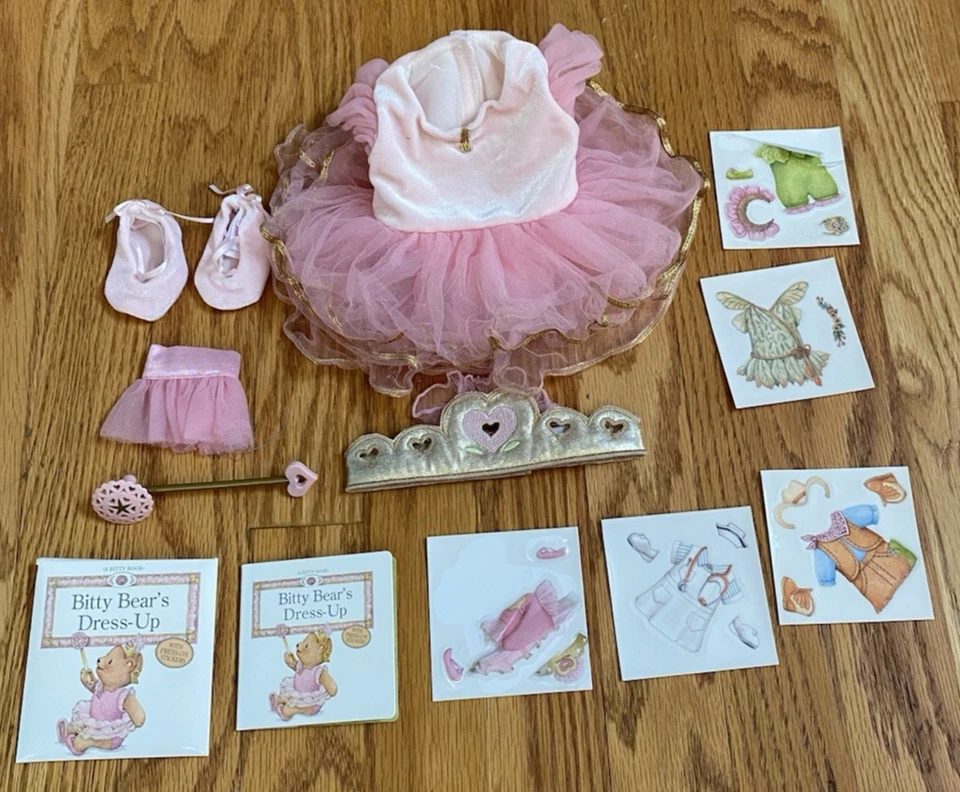 American Girl Doll Bitty Baby Dance Ballerina Princess Outfit Tutu Wand Crown - Image 1 of 4