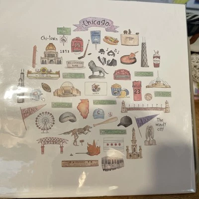 Arte colgante de pared de recuerdo con impresión en acuarela de Chicago, Illinois Windy City 9” Foto 1 de 4