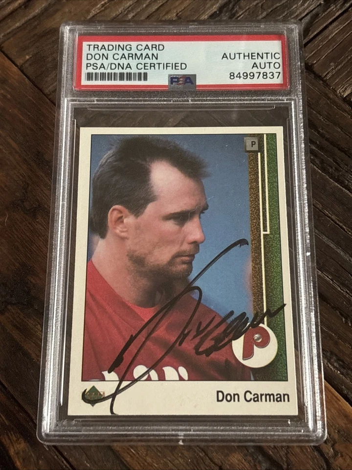 1989 Upper Deck #409 Dave Carman Signed Auto Autographed PSA/DNA Encased Slab - Image 1 of 2