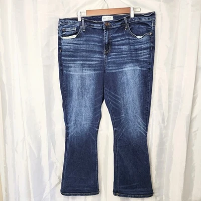 Buckle BKE Payton 通用版型中腰靴型牛仔裤女式 38 码蓝色弹力 — 第 1/4 张图片