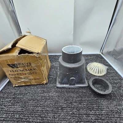 Fregadero de piso de hierro fundido de porcelana WATTS FS-713P-22 8" cuadrado x 6" de profundidad Foto 1 de 4