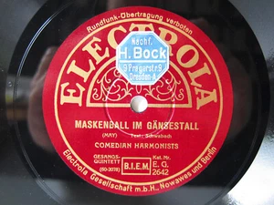 78rpm COMEDIAN HARMONISTS - MASKENBALL IM GÄNSESTALL / EINS ZWEI DREI VIER - Bild 1 von 2