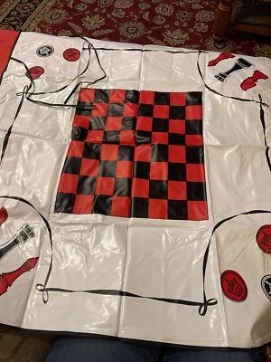 Vintage Wales Bridge Table Cover Vinyl Point Count System Card Game 34”x37” (JL) - Image 1 of 4