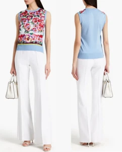 DOLCE & GABBANA PANELED FLORAL-PRINT SATIN-TWILL & SILK TOP sz US XL/IT 50 $975 - Picture 1 of 19