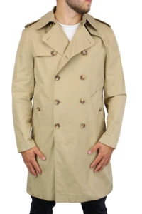 Sandro Magnetic Abrigo Hombre XL Gabardina Doble Botonadura Largo Medio Beige - Imagen 1 de 11