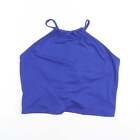 SheIn Womens Blue Polyester Camisole Tank Size L Halter - Cropped & cut out