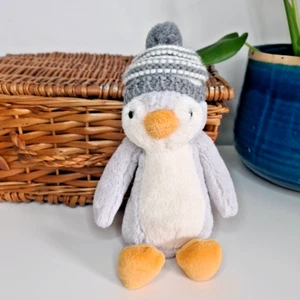 "Sombrero Bobble gris tímido pingüino Jellycat - pequeño pingüino gris claro retirado 8""" - Imagen 1 de 12