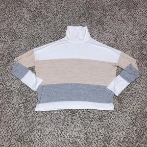 Banana Republic Damen Pullover Shirt Luxespun Größe L weiß grau braun - Bild 1 von 3