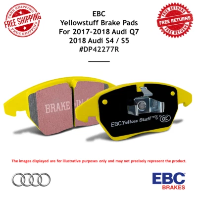 Комплект передних тормозных колодок EBC Yellowstuff для 17–18 Audi Q7/18 Audi S4/S5 #DP42277R - Изображение 1 из 4