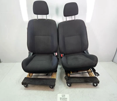 ✅ 08-15 OEM Mitsubishi Lancer Evolution Front Driver Passenger Seat Black NOTE* - Image 1 of 4