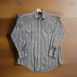 Camisa De Colección Western Fashions Abotonada A Cuadros Perla Corte Vaquero a Presión MED 15 1/2 - 34 - Imagen 1 de 11