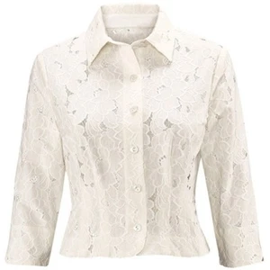 CAbi Womens Cream Off-White Portrait Lace Blazer Jacket, Size M Medium NEW - Picture 1 of 4