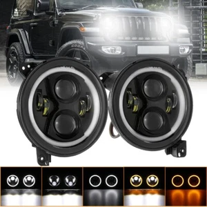 9" LED Headlight Hi/Lo Beam Turn Signal DRL For Jeep Wrangler JL Gladiator JT - Picture 1 of 12