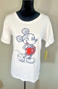 New Women's Disney Mickey Mouse Sketch T-Shirt Size Small Graphic Tee NWT - Picture 1 of 10
