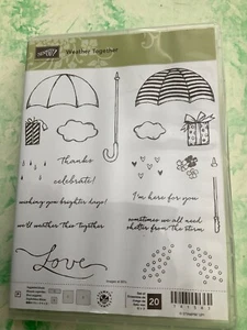 New SET of 20 Stampin Up Weather Together Clear Stamps Cardmaking 141543 BN - Picture 1 of 2