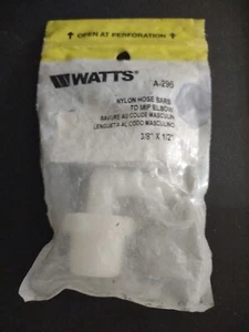 Watts A-296 Hose Barb Elbow 3/8-in x 1/2-in MIP NEW - Picture 1 of 1