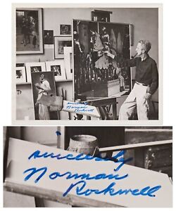 Norman Rockwell Signed 10" x 8" Photo w/o Inscription